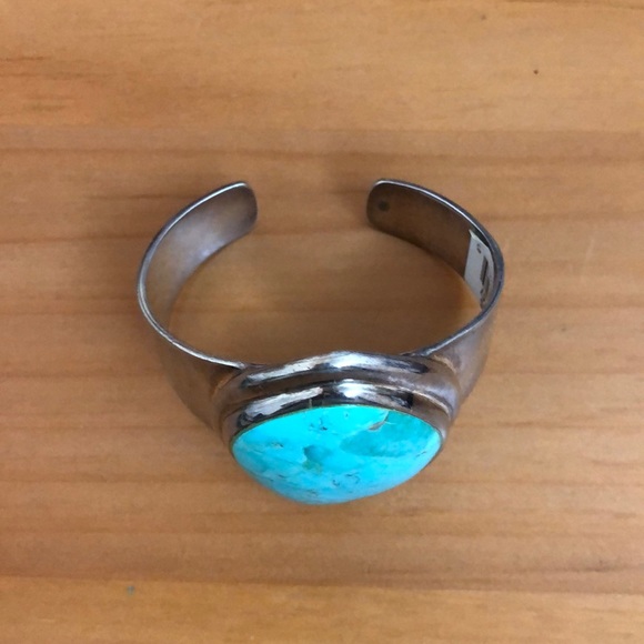 Turquoise & Sterling Silver Bangle - Picture 2 of 5